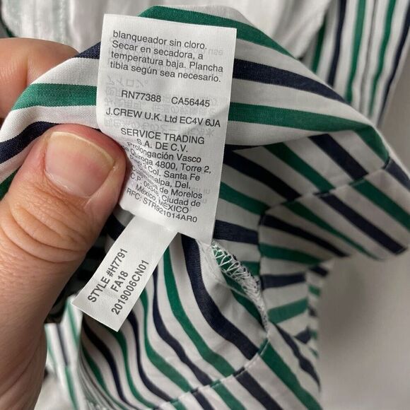 J. Crew Poplin Cotton Stripe Tie Waist Shirt Dress - Women’s 2 - Picture 8 of 8